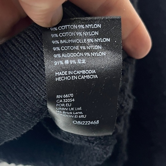 Free People Found My Friend Pullover Black Sz Small Cotton Blend Sweatshirt - Picture 10 of 13